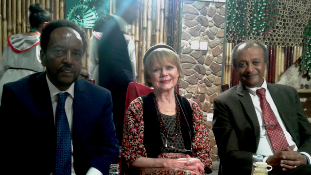 Prof Asafa Jalata, a Director of the Board of the OSA, Dr Sandy Shell, Senior Research Associate and Prof Asfaw Beyene, Chair of the Board of Directors of the OSA